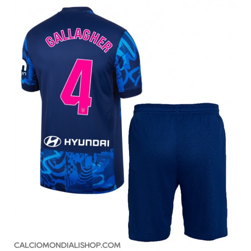 Maglie da calcio Atletico Madrid Conor Gallagher #4 Terza Maglia Bambino 2024-25 Manica Corta (+ Pantaloni corti)